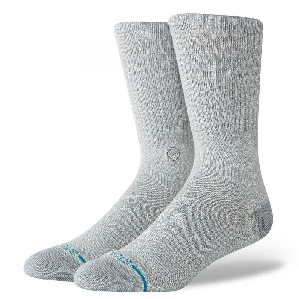 Stance Men's Large Grey Heather Icon Cushioned Crew Socks Athleisure C6-5